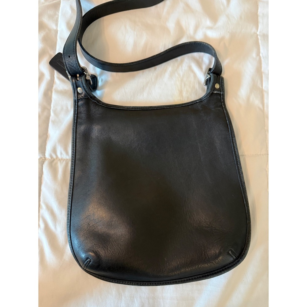 Vintage Coach Black Leather Companion Bag 9135 Crossbody Flap Purse Costa Rica - Picture 9 of 11